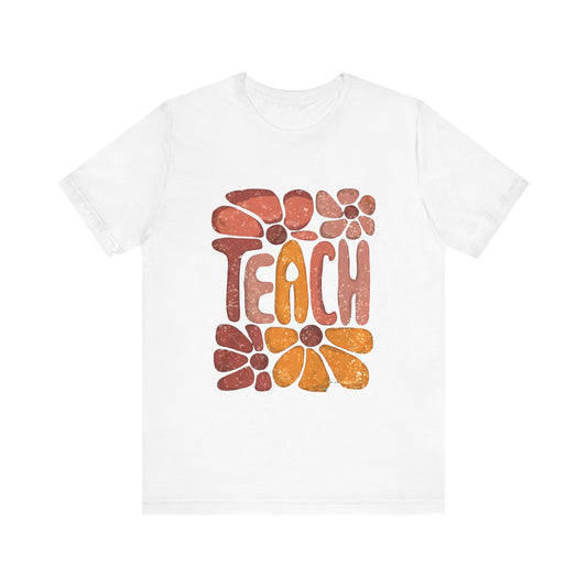Retro TEACH Shirt | Groovy Teacher T-Shirt | Floral Teacher Tee | 70s Style Teacher Gift | Back to School Shirt | Boho Teacher Outfit